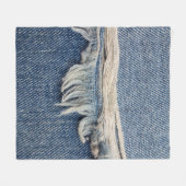 質感がジーンズの背景を裂いた。 フリースブランケット (正面(横))
