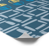 質感と手書き図形のヴィンテージパターン ポスター (角)