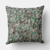 質感に染まったミントと少しレリーフ、 浮き彫りの茶色 クッション (裏面)