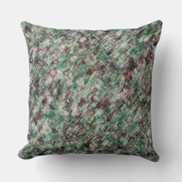 質感に染まったミントと少しレリーフ、 浮き彫りの茶色 クッション