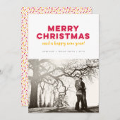質感のあるミニマリストメリークリスマスフォトカード シーズンカード (正面/裏面)