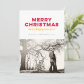質感のあるミニマリストメリークリスマスフォトカード シーズンカード (スタンド正面)