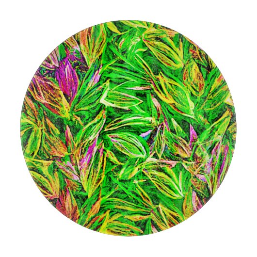 質感のあるリーフガーデンアート カッティングボード (正面)