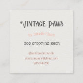 質感のある名刺ヴィンテージレトロドッググルーミング スクエア名刺 (裏面)