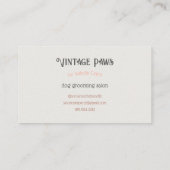 質感のある名刺ヴィンテージレトロドッググルーミング 名刺 (裏面)