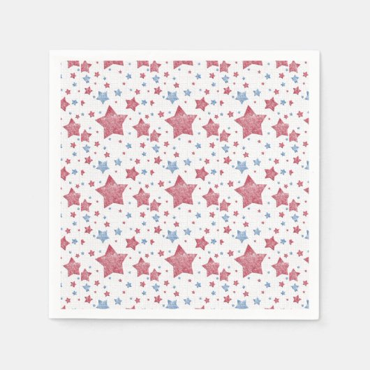 質感のある星7月4日お祝い スタンダードカクテルナプキン (正面)