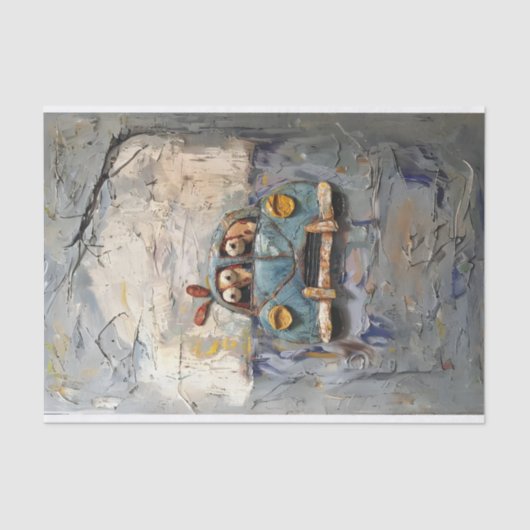 質感のある漫画の車キャラクター 薄葉紙 (正面)