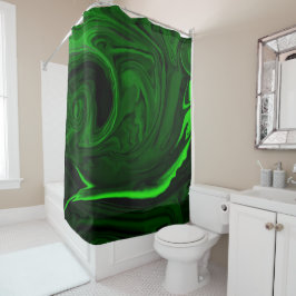質感のある緑色のマラカイト石 シャワーカーテン