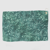 質感のある翡翠と青緑色の色合い ゴルフタオル (横)