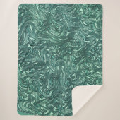 質感のある翡翠と青緑色の色合い シェルパブランケット (正面)