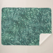 質感のある翡翠と青緑色の色合い シェルパブランケット (正面(横))