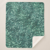 質感のある翡翠と青緑色の色合い シェルパブランケット (正面)