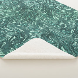 質感のある翡翠と青緑色の色合い シェルパブランケット