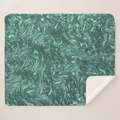 質感のある翡翠と青緑色の色合い シェルパブランケット (正面(横))