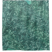 質感のある翡翠と青緑色の色合い シャワーカーテン (正面)