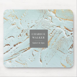 質感のある青金ゴールドモダンモノグラムマウスパッド マウスパッド