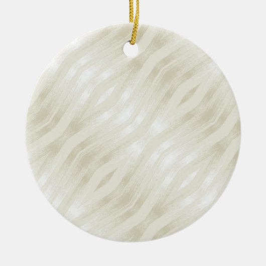 質感のある高貴なライトベージュと白 セラミックオーナメント (正面)