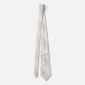 質感のある高貴なライトベージュと白 ネクタイ (裏面)