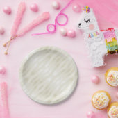 質感のある高貴なライトベージュと白 ペーパープレート (パーティー)