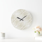 質感のある高貴なライトベージュと白 ラージ壁時計 (ホーム)