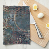 質感のきたないパッチワークが付いている汚いパターン キッチンタオル (四つ折り)