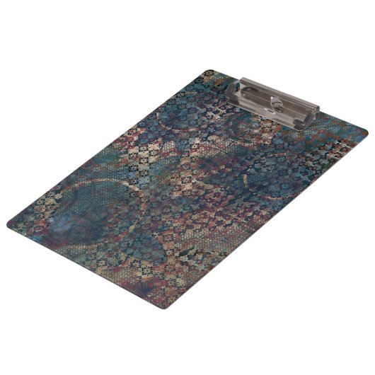 質感のきたないパッチワークが付いている汚いパターン クリップボード (アングル)