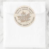 質感クラフトメープルリーフオンサンドストーンメープルシロップ ラウンドシール (バッグ)