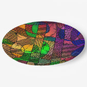 質感及びパターンとのカラフルの抽象芸術 ペーパープレート (アングル)