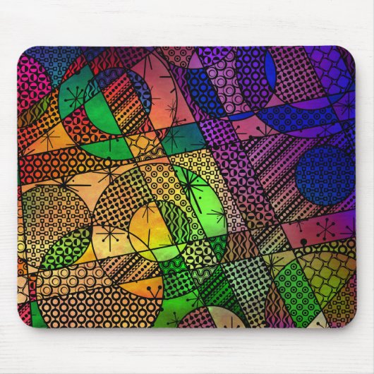 質感及びパターンとのカラフルの抽象芸術 マウスパッド (正面)