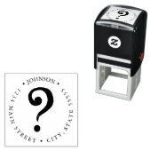 質感擦り切れたのある疑問符の戻りラベル セルフインキングスタンプ (インサイチュ)