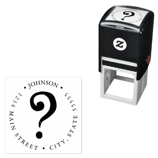 質感擦り切れたのある疑問符の戻りラベル セルフインキングスタンプ (インサイチュ)