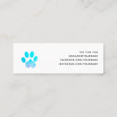 質感的に青い水彩のハートペッツ足印刷 スキニー名刺 (裏面)