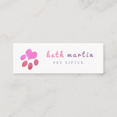 質感的ピンクポーハートペットシッター スキニー名刺 (正面)