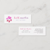 質感的ピンクポーハートペットシッター スキニー名刺 (正面/裏面)