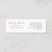 質感的ピンクポーハートペットシッター スキニー名刺 (裏面)