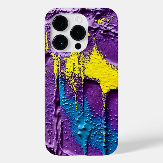 質感紫色の青い黄色の爆発おもしろい色 Case-Mate iPhoneケース (裏面)