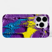 質感紫色の青い黄色の爆発おもしろい色 Case-Mate iPhoneケース (裏面 (横))