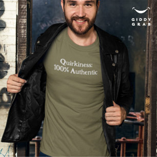 質感: 100%本物のおもしろいキャラクター引用文 Tシャツ