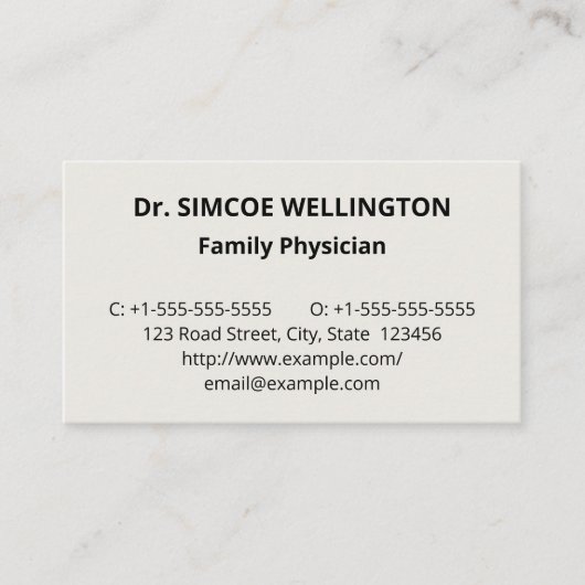 質素で保守的な名刺 名刺 (正面)