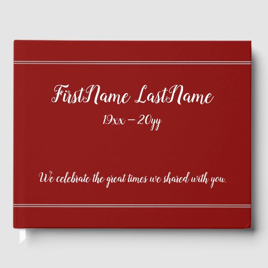 質素で悲しい思い出のゲストブック ゲストブック (正面)