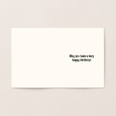 質素で謙虚な「誕生日を持素晴らしつ」カード 箔カード (内部)