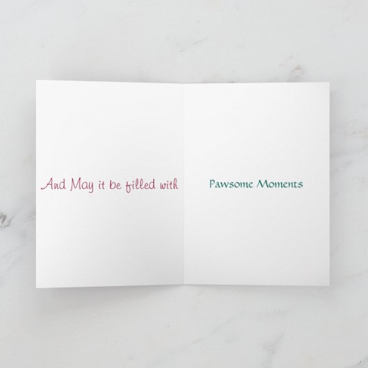 質素なハスキーメリークリスマスグリーティングカード シーズンカード (内部)