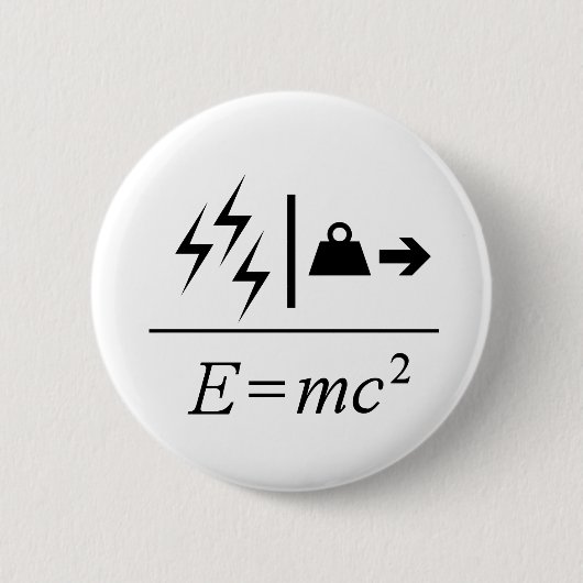 質量エネルギー当量 缶バッジ (正面)