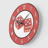 賭けるサイコロの柱時計 ラージ壁時計 (傾斜)