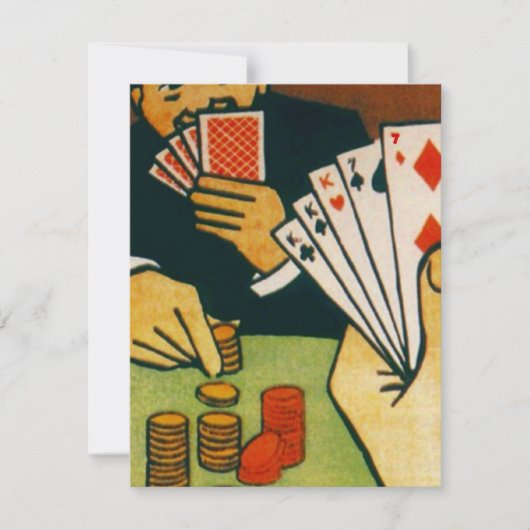 賭のフルハウスのトランプトランプゲームのパーティの招待状 招待状 (正面)