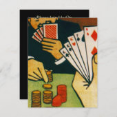 賭のフルハウスのトランプトランプゲームのパーティの招待状 招待状 (正面/裏面)