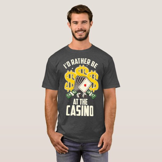 賭博おもしろいメンズ女性のためのカジノ愛好家のギフト Tシャツ (正面フル)