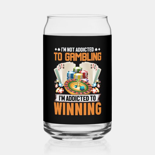 賭博おもしろい中毒カジノワードアート ガラス缶 (正面)