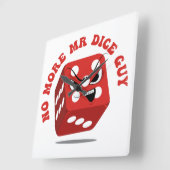 賭博おもしろいNo More Mr.サイコロガイ スクエア壁時計 (傾斜)