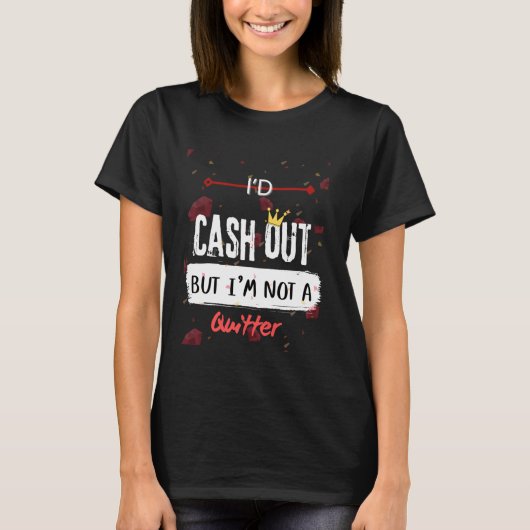 賭博が悪おもしろいい Tシャツ (正面)